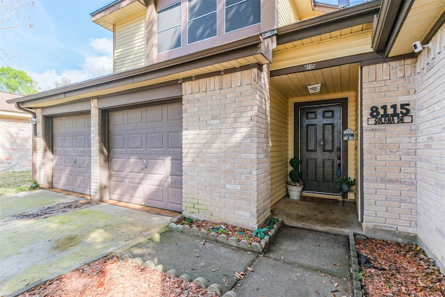 entrance to property with a garage