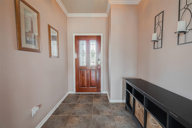 interior space featuring ornamental molding