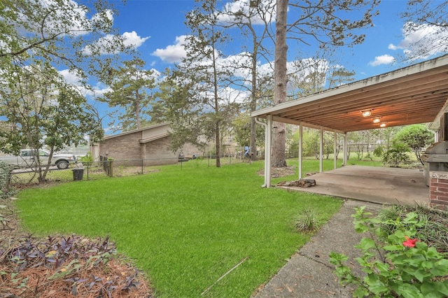 view of yard featuring a patio