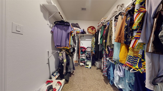 spacious closet with carpet floors