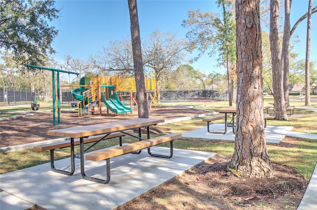 view of property's community featuring a playground