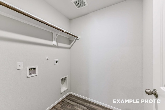 laundry area with hookup for a washing machine, hookup for a gas dryer, hookup for an electric dryer, laundry area, and visible vents