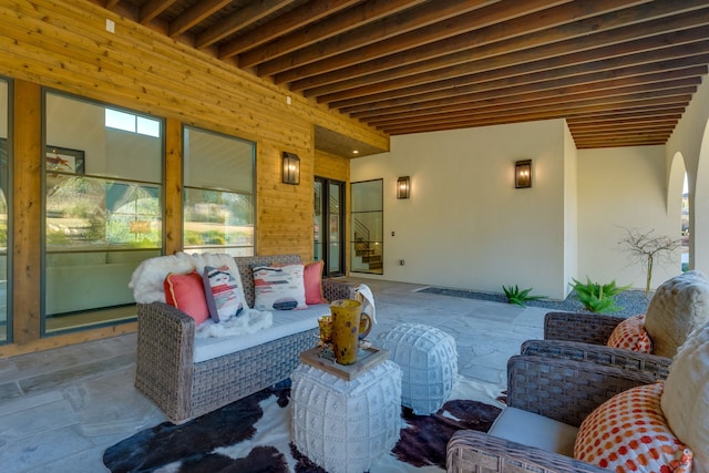 view of patio with an outdoor living space