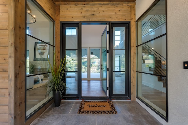 entrance to property with french doors