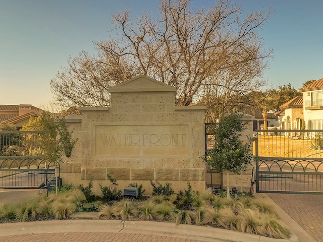 view of community sign