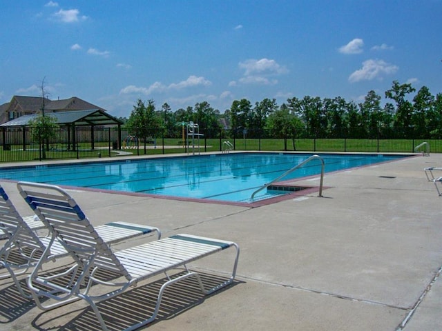 view of pool featuring a patio