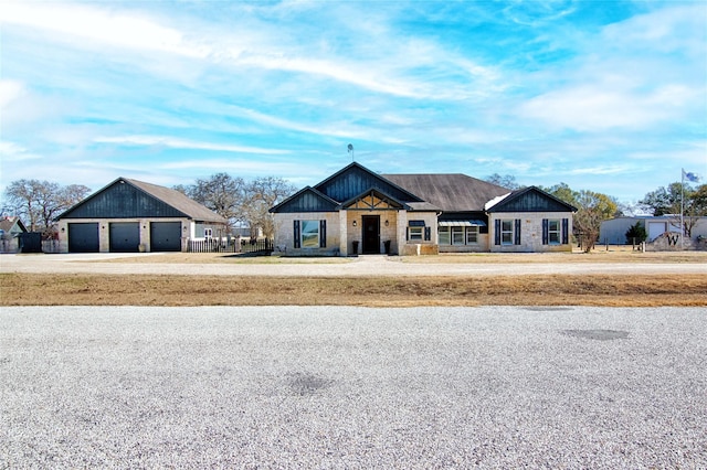 view of front of house with a garage