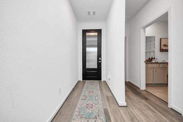 interior space featuring light wood-type flooring