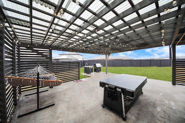 view of patio with a pergola