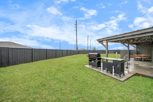 view of yard with a patio area