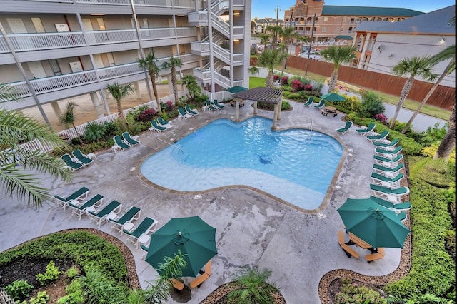 view of pool with a patio area