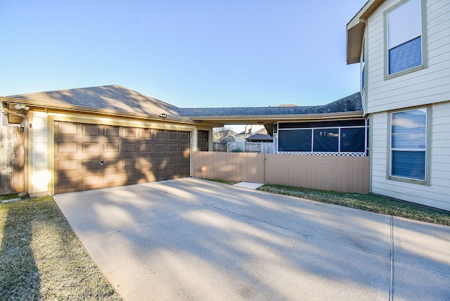 view of home's exterior with a garage