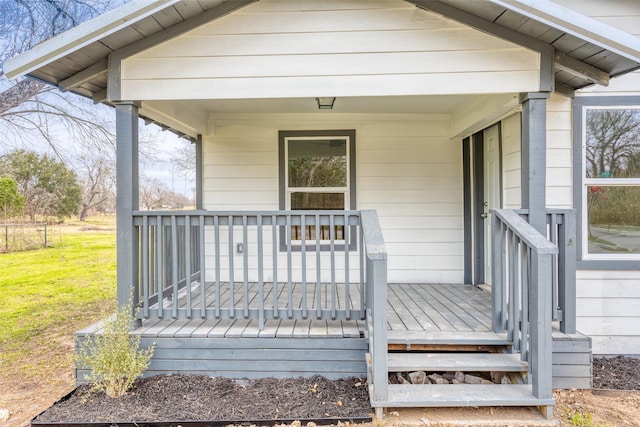 entrance to property with covered porch