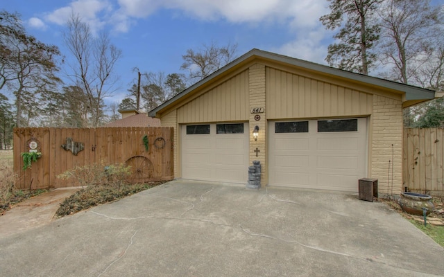 view of garage