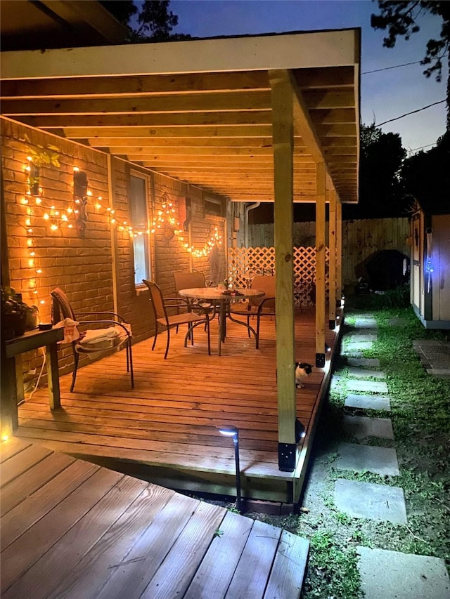 view of wooden deck