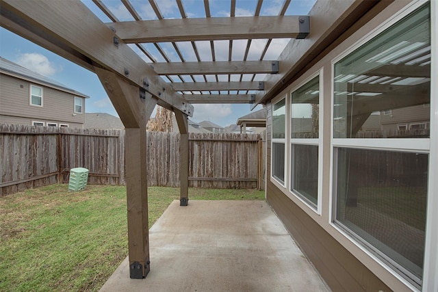 view of patio with a pergola