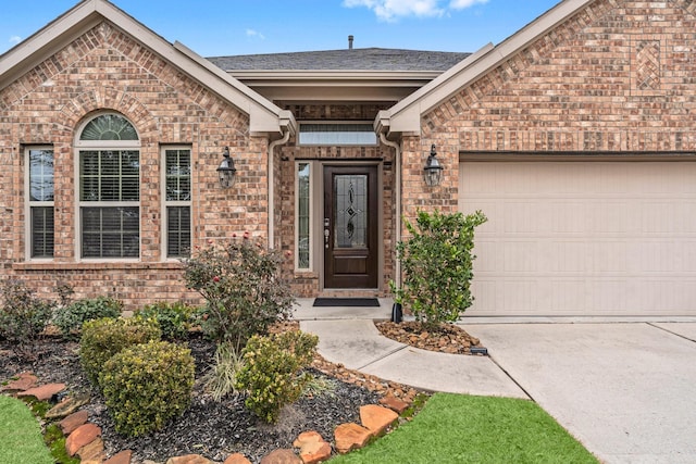 property entrance featuring a garage