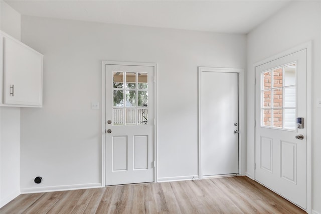 interior space with light hardwood / wood-style flooring