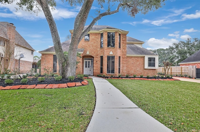 view of front of home with a front yard