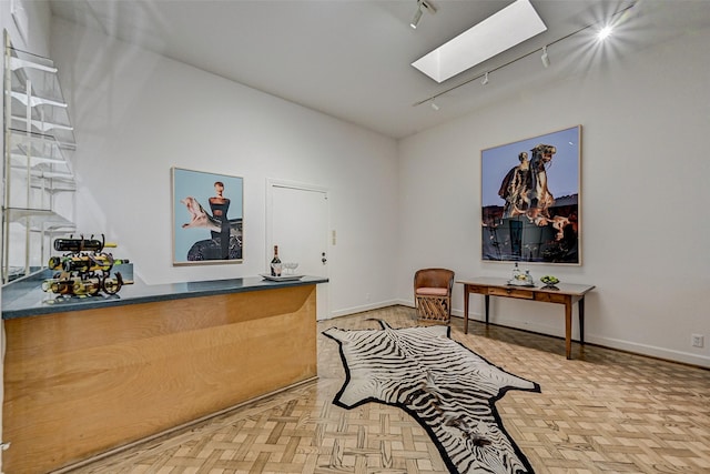 reception area with a skylight