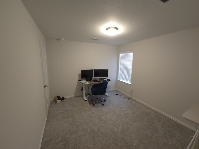 view of carpeted office space