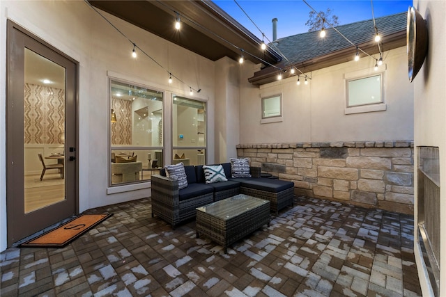 view of patio with an outdoor living space