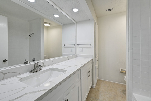 2022 Lakewood Ct, Willis, TX 77318 - bathroom featuring a shower, visible vents, toilet, and tile patterned floors