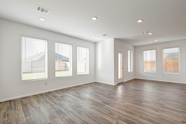 spare room featuring wood-type flooring