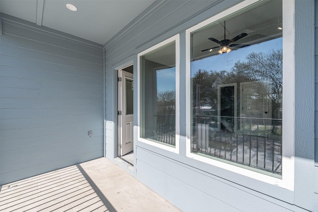 view of patio / terrace with ceiling fan