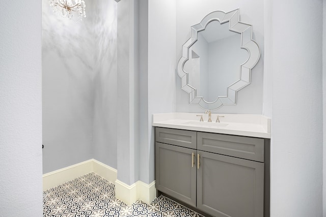 bathroom featuring vanity and tile patterned floors