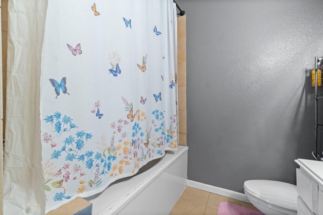 518 Lovers Ln, Dayton, TX 77535 - bathroom with vanity, tile patterned floors, and toilet