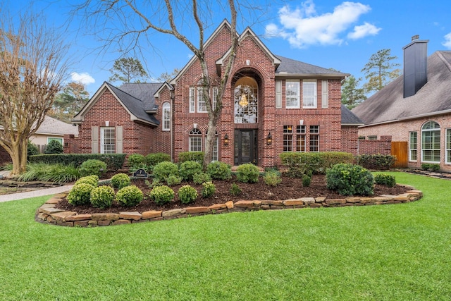 view of front of house featuring a front lawn