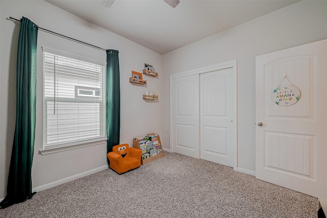 recreation room featuring carpet floors