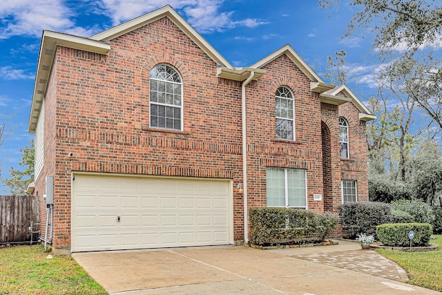 view of front property with a garage