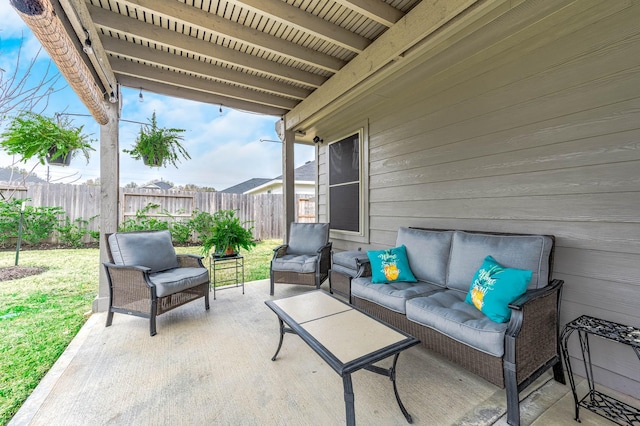 view of patio with an outdoor hangout area