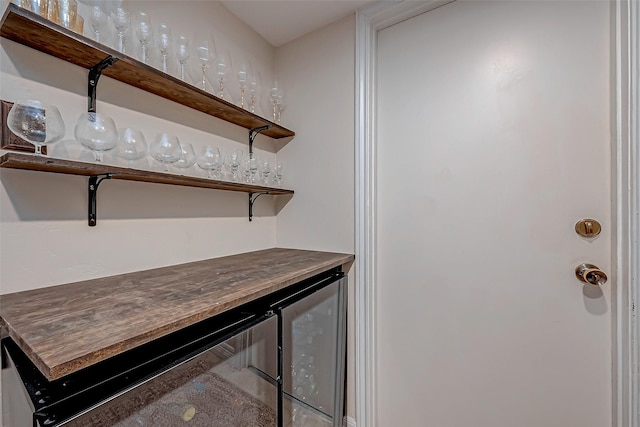 bar featuring wine cooler