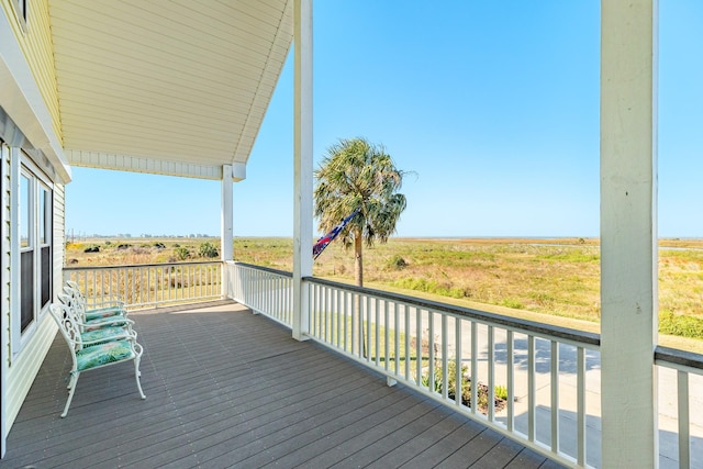 deck with a rural view