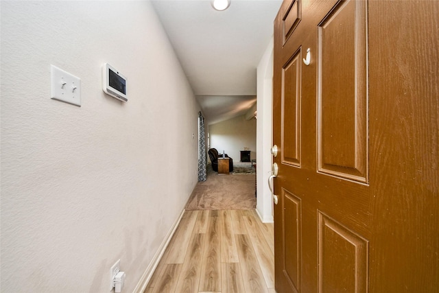 corridor featuring light wood-type flooring