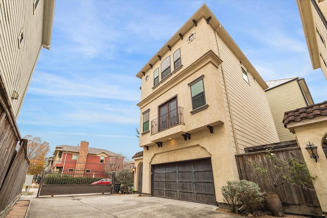 view of property with a garage