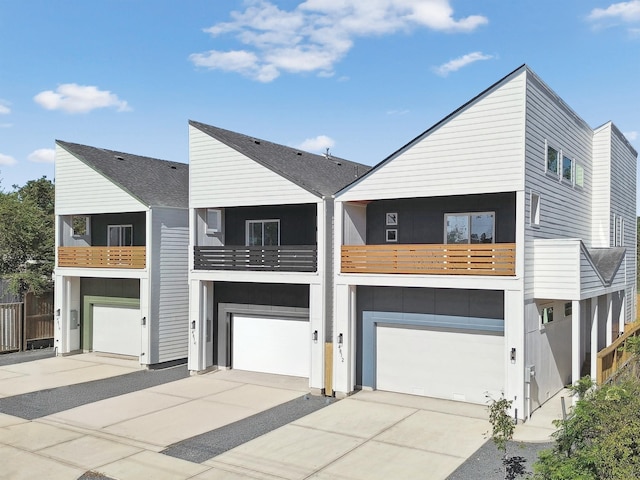 view of front of home with a balcony