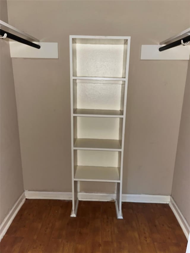 3500 Tangle Brush Dr Unit 195, The Woodlands, TX 77381 - walk in closet with dark hardwood / wood-style floors and ceiling fan
