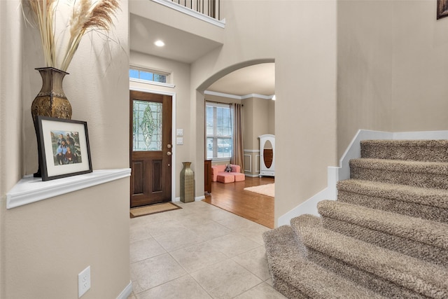 view of tiled foyer