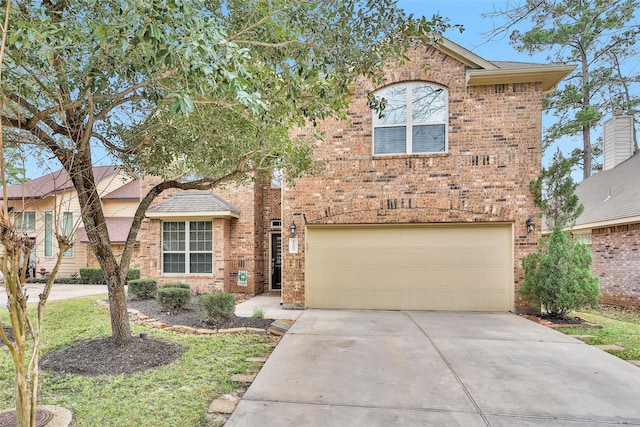 front of property with a garage