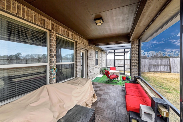 view of sunroom