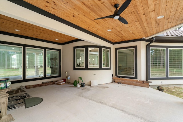 view of patio with ceiling fan