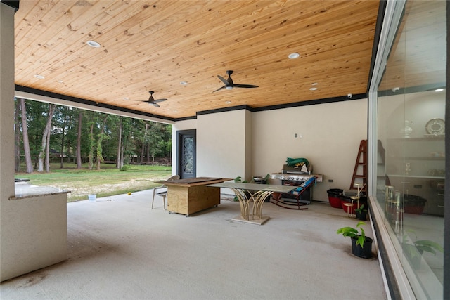 view of patio / terrace featuring ceiling fan