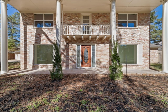 exterior space with a balcony