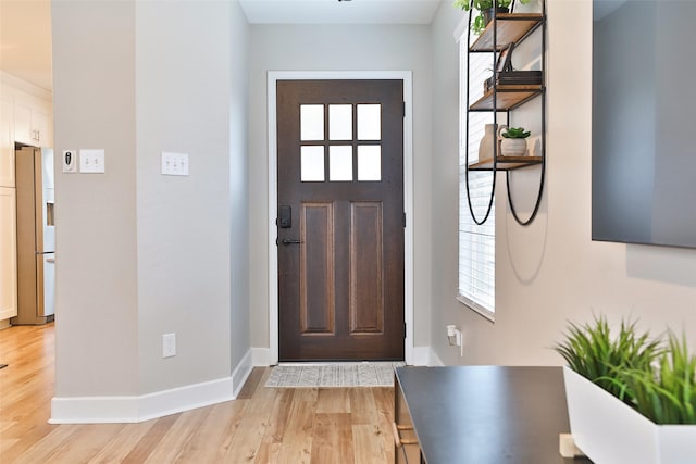 foyer featuring light hardwood / wood-style flooring