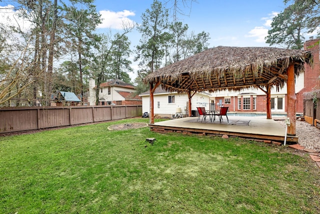 view of yard featuring a deck