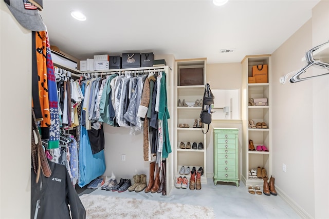 view of walk in closet